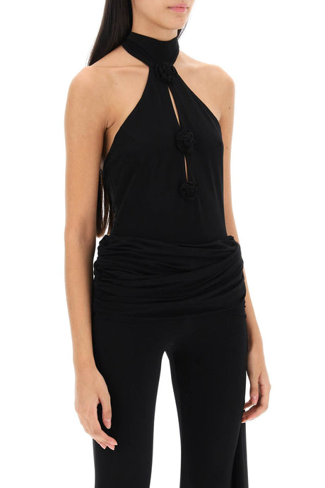 MAGDA BUTRYM Grecian Halterneck Bodysuit in Black for Women - FW23 Collection