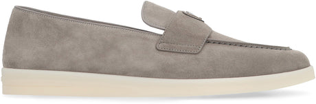 PRADA Stylish Grey Suede Loafers for Men - SS24 Collection