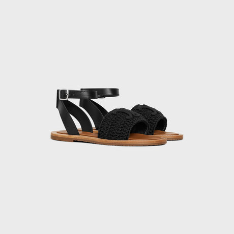 CELINE Black Calfskin Sandals for Women - SS24 Collection