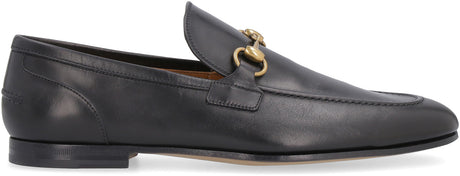GUCCI Elegant Black Leather Loafers for Men with Horsebit Detail