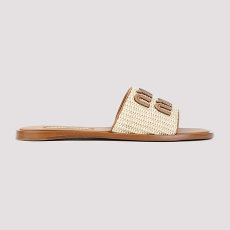 MIU MIU Nude & Neutrals Polyamide Sandals for Women - SS24 Collection