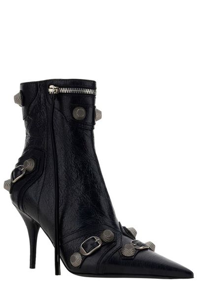 BALENCIAGA Elevated Luxe Leather Heeled Boots for Women