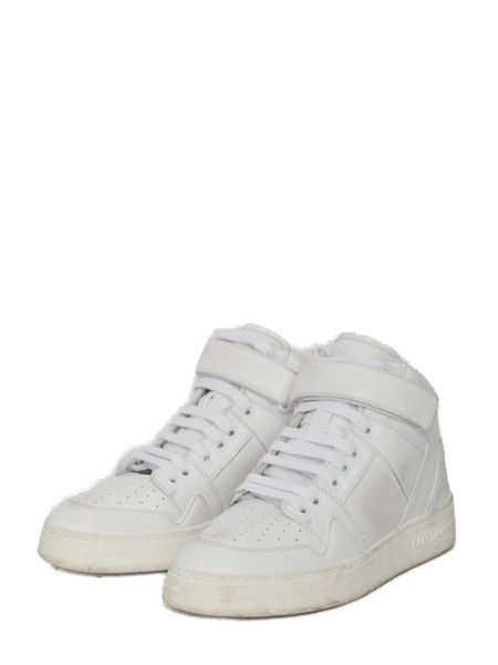 SAINT LAURENT White Leather Men's Sneakers for FW23