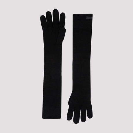 SAINT LAURENT Luxurious Black Cashmere Gloves for Women - FW23 Collection