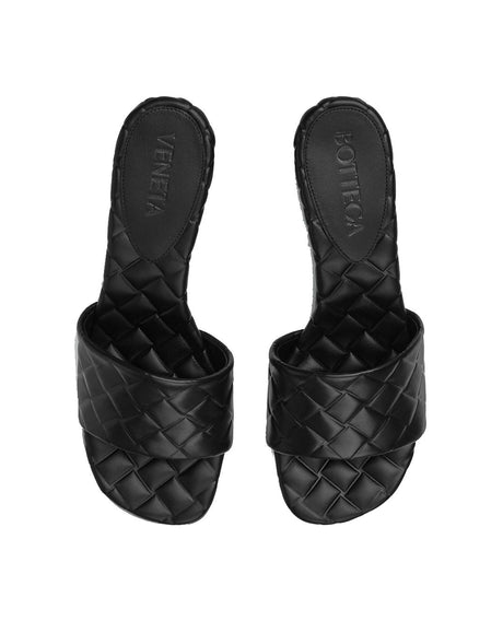 BOTTEGA VENETA Stylish Black Leather Sandals for Women - SS24 Collection