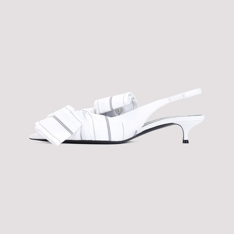 BALENCIAGA White Leather Slingback Pumps for Women - SS24 Collection