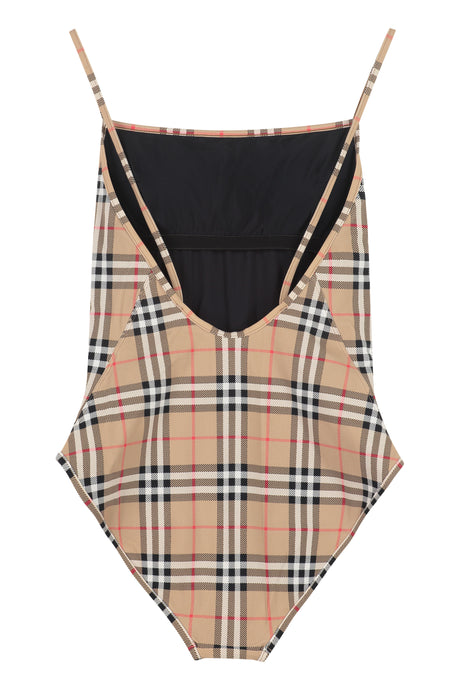BURBERRY Beige Vintage Check One-Piece Swimsuit for Women