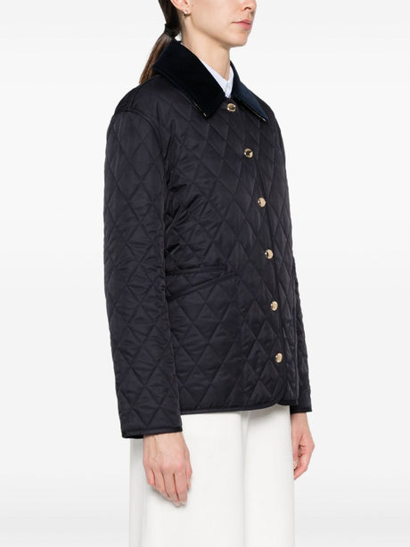 BURBERRY Midnight Blue Multicolor Reversible Quilted Jacket for Women