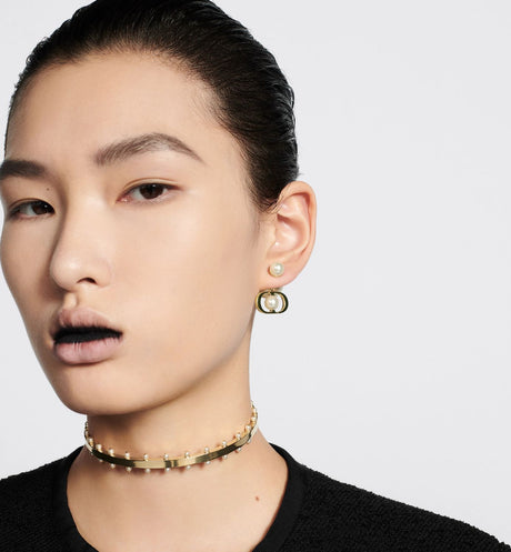 DIOR Elegant Gold-Finish Pearl Earrings for Women