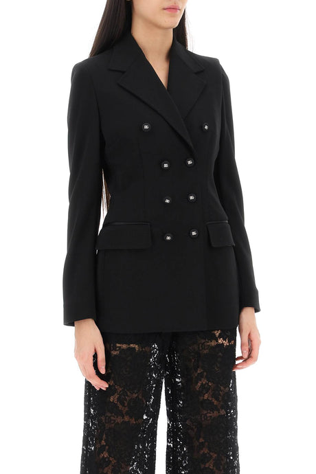 DOLCE & GABBANA Double-Breasted Turlington Jacket in Milan Stitch for Women