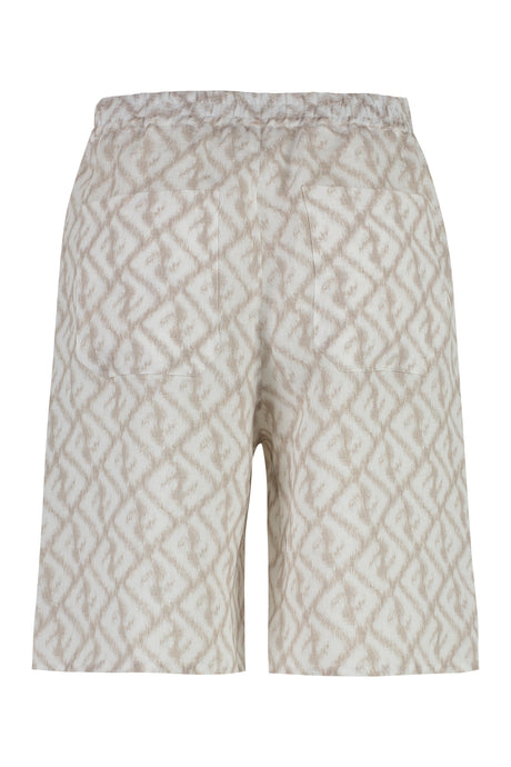 FENDI Gray Linen Shorts for Men - SS24 Collection
