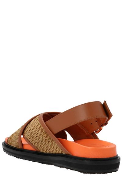 MARNI Trendy Raffia Sandals for Women in Brown