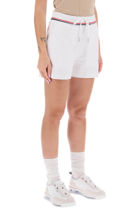 THOM BROWNE White Cotton Sweatshorts for Women by Thom Brown