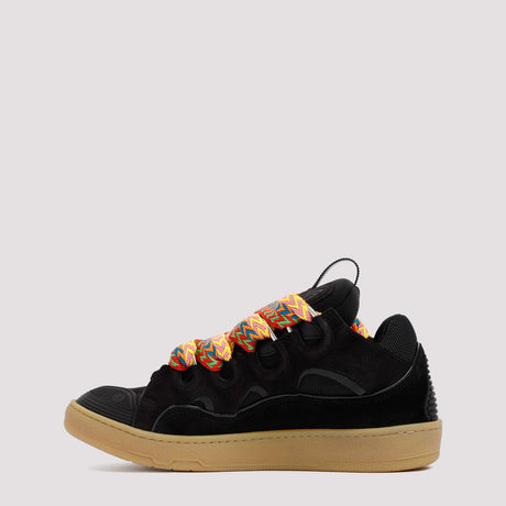 LANVIN Men's Black Calf Leather Sneakers - SS24 Collection