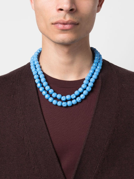 JIL SANDER Sky Blue Moon Necklace for Men - SS23 Collection