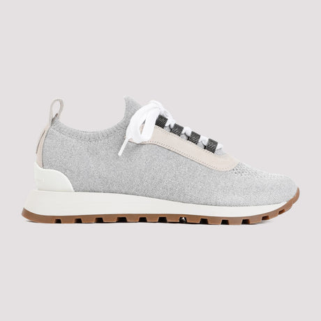 BRUNELLO CUCINELLI Grey Textile Sneakers for Women - SS24 Collection