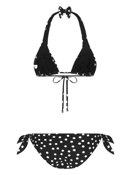 DOLCE & GABBANA Polka Dot Print Triangle Bikini Set for Women