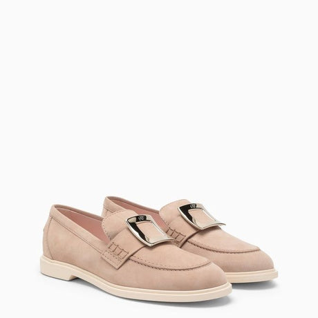 ROGER VIVIER Ecru Suede Loafers for Women - SS24 Collection