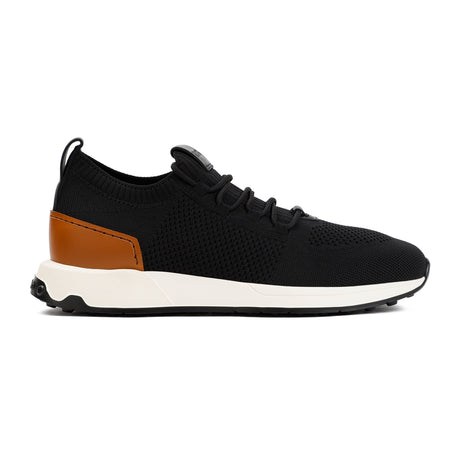 TOD'S Men's Black Leather and Textile Sneakers for SS24