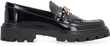 TOD'S Stylish Black Leather Loafers for Women