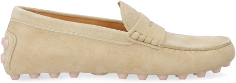 TOD'S Nude and Neutral Bubble Suede Loafers for Women